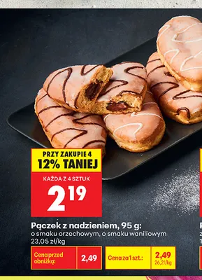 Pączek z nadzieniem o smaku waniliowym promocja w Biedronka