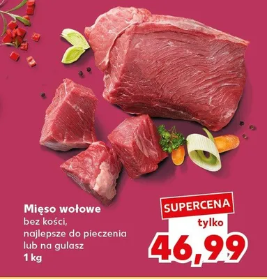 Mięso wołowe bez kości promocja w Kaufland
