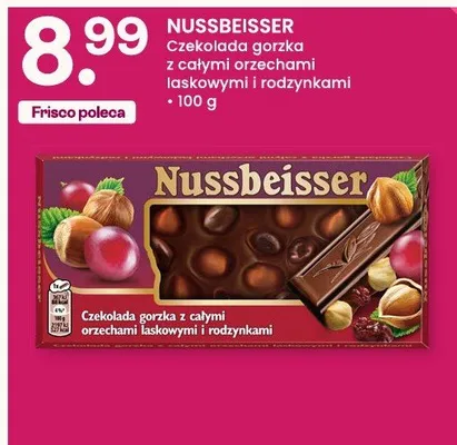 Czekolada gorzka z całymi orzechami laskowymi promocja w Frisco