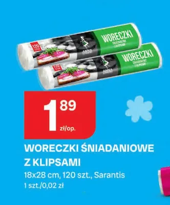 Woreczki śniadaniowe z klipsami Anna Zaradna 18x28 cm promocja w Chorten