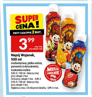 Napój Wojanek pomarańcza-brzoskwinia promocja w Twój Market