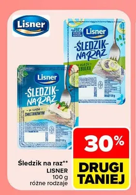 Śledzik na raz w sosie śmietanowym Lisner promocja w Carrefour Market
