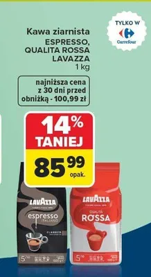 Kawa ziarnista Lavazza Qualita Rossa promocja w Carrefour