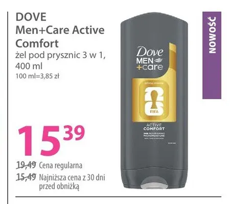 Żel pod prysznic 3 w 1 Dove Men+Care Active Comfort promocja w Hebe
