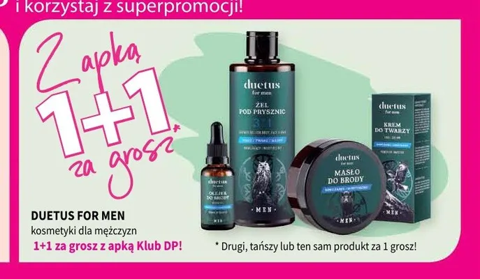 Kosmetyki dla mężczyzn Duetus For Men promocja w Drogerie Polskie