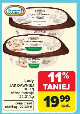 Lody różne rodzaje promocja w Carrefour Market