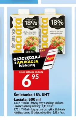 Śmietanka 18% UHT Łaciata promocja w Twój Market