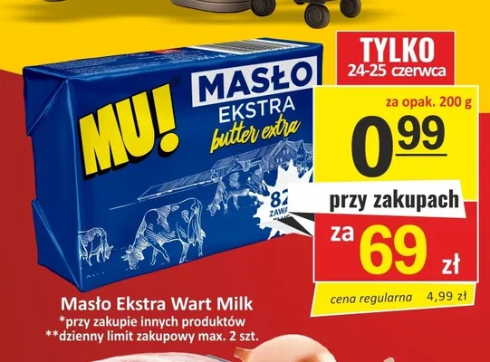 Masło Ekstra MU! Wart Milk promocja w Gram Market