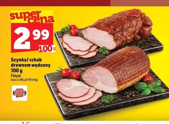 Szynka drewnem wędzona Pekpol promocja w TOPAZ