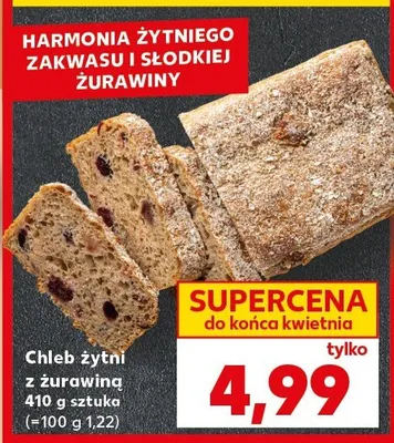 Chleb żytni z żurawiną 410g promocja w Kaufland