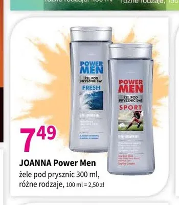 Żel pod prysznic Joanna Power Men Sport promocja w Drogerie Polskie