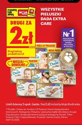 Pieluszki Dada Extra Care promocja w Biedronka
