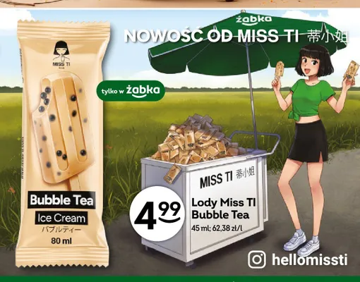 Lody Miss Ti Bubble Tea promocja w Żabka