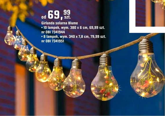 Girlanda solarna Blume 8 lampek promocja w OBI