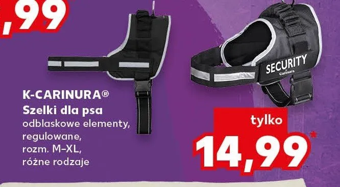Szelki dla psa odblaskowe elementy, regulowane, rozm. M-XL, różne rodzaje promocja w Kaufland