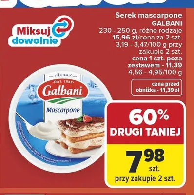 Serek mascarpone GALBANI promocja w Carrefour