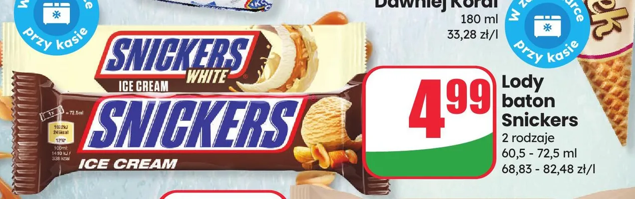 Lody baton Snickers Ice Cream promocja w Dino