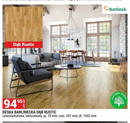 Deska barlinecka Barlinek Dąb Rustic promocja w Merkury Market