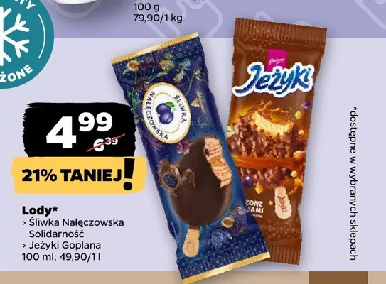 Lody Śliwka Nałęczowska Solidarność promocja w Netto