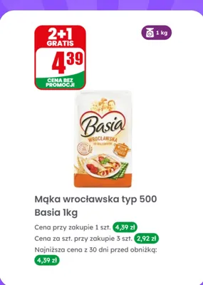 Mąka wrocławska typ 500, 1 kg promocja w Dino
