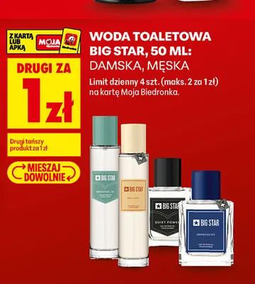 Woda toaletowa męska Big Star promocja w Biedronka