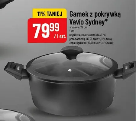 Garnek z pokrywką Vavio Sydney 28 cm promocja w POLOmarket