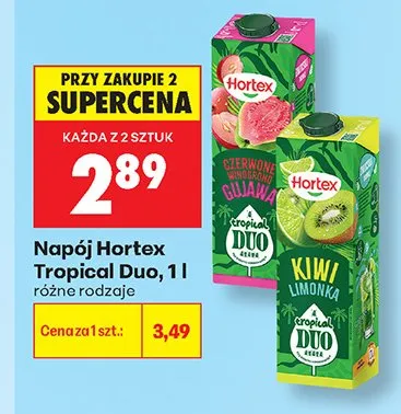 Napój Hortex Tropical Duo czerwone winogrono gujawa promocja w Biedronka