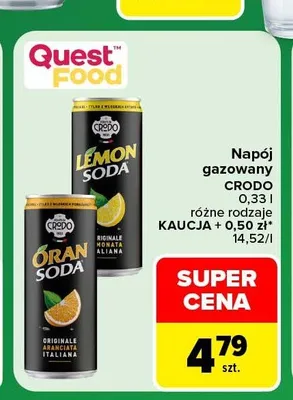 Napój gazowany Crodo Oran Soda promocja w Carrefour