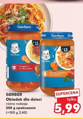 Obiadek dla dzieci GERBER Spaghetti po Bolońsku promocja w Kaufland
