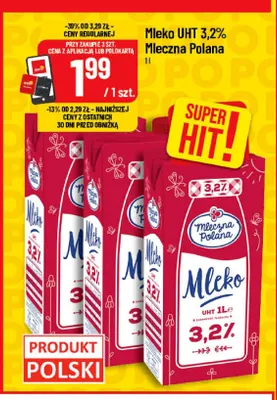Mleko UHT Mleczna Polana 3,2% promocja w POLOmarket