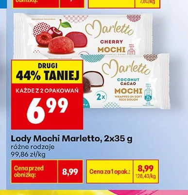 Lody Mochi wiśniowe Marletto 2-pak 35 g promocja w Biedronka