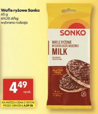 Wafle ryżowe w czekoladzie mlecznej promocja w Delikatesy Centrum