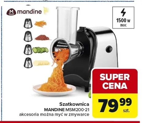 Szatkownica MANDINE MSM200-21 1500W akcesoria można myć w zmywarce promocja w Carrefour