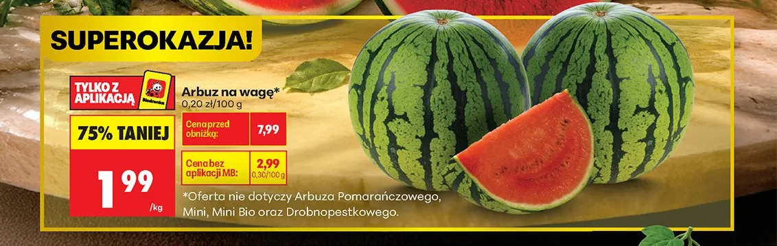 Arbuz czerwony promocja w Biedronka