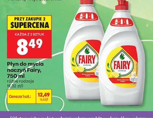 Płyn do mycia naczyń Fairy promocja w Biedronka