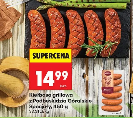 Kiełbasa grillowa z Podbeskidzia Góralskie Specjały promocja w Biedronka