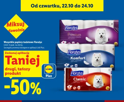 Papier toaletowy Floralys Classic 8-pak promocja w Lidl