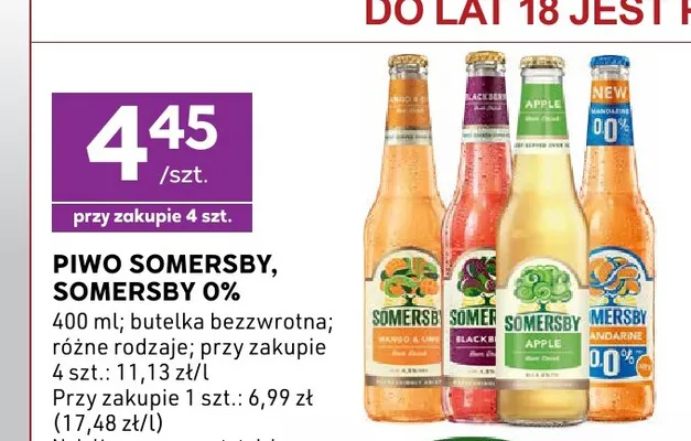 Piwo Somersby Apple promocja w Stokrotka