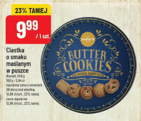 Ciastka o smaku maślanym w puszce promocja w POLOmarket