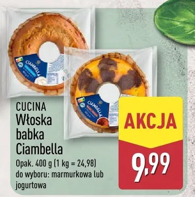 Włoska babka Ciambella jogurtowa promocja w Aldi