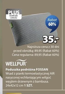 Poduszka podróżna WELLPUR FOSSAN 24x42x12cm promocja w Jysk