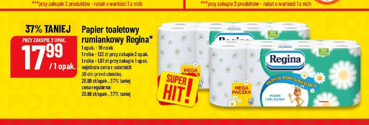 Papier toaletowy rumiankowy Regina promocja w POLOmarket