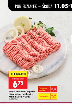 Mięso mielone z łopatki wieprzowej i wołowiny Kraina Mięs promocja w Biedronka