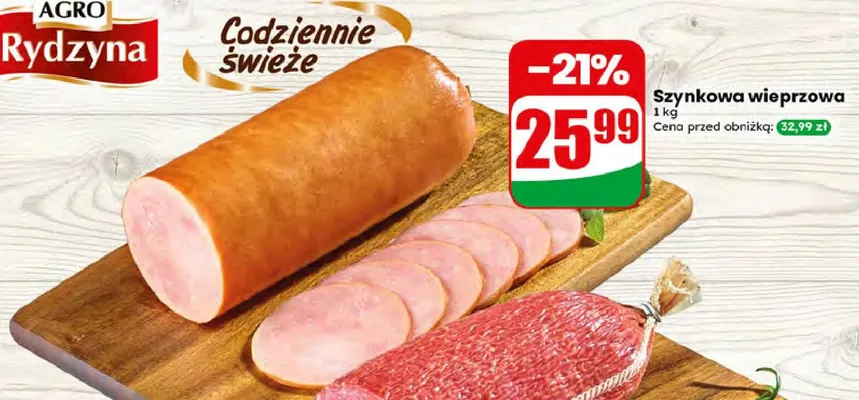 Szynkowa wieprzowa Agro Rydzyna promocja w Dino