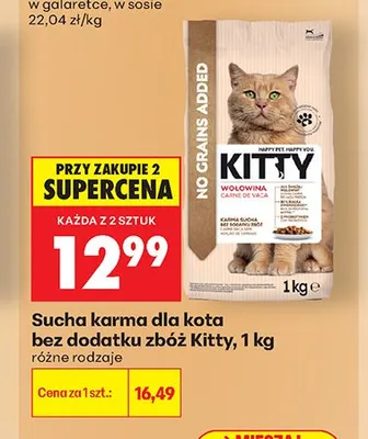 Sucha karma dla kota bez dodatku zbóż Kitty promocja w Biedronka