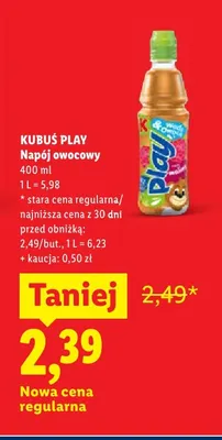 Napój owocowy Kubuś Play promocja w Lidl