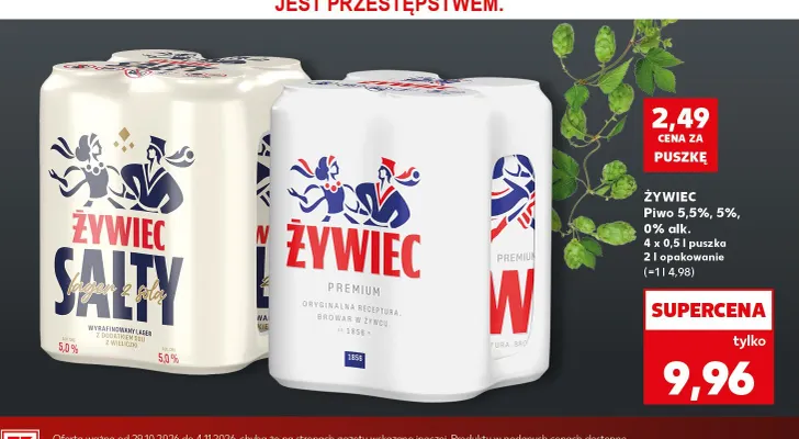 Piwo Żywiec Premium 4-pak 500 ml promocja w Kaufland