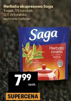 Herbata ekspresowa Saga promocja w Delikatesy Centrum