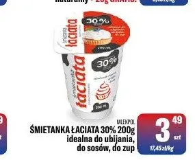 Śmietanka Łaciata 30% Mlekpol promocja w Tomi Markt