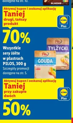 Ser żółty w plastrach Pilos Gouda promocja w Lidl